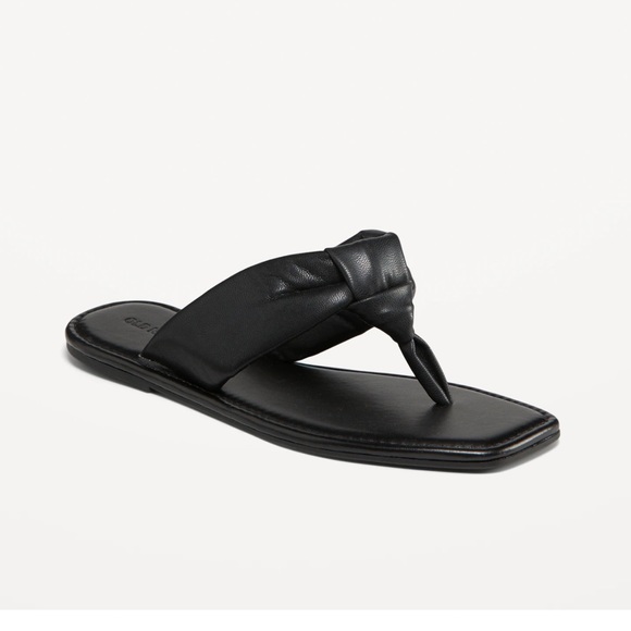 NWT OLD NAVY Knot-Front Thong Sandal Color: Black Jack Size 7 - Picture 1 of 1